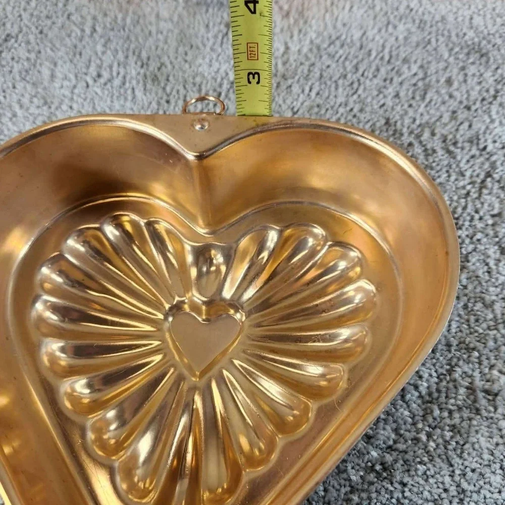 Decorative Molds Copper Heart Star Fluted Round Set of 4